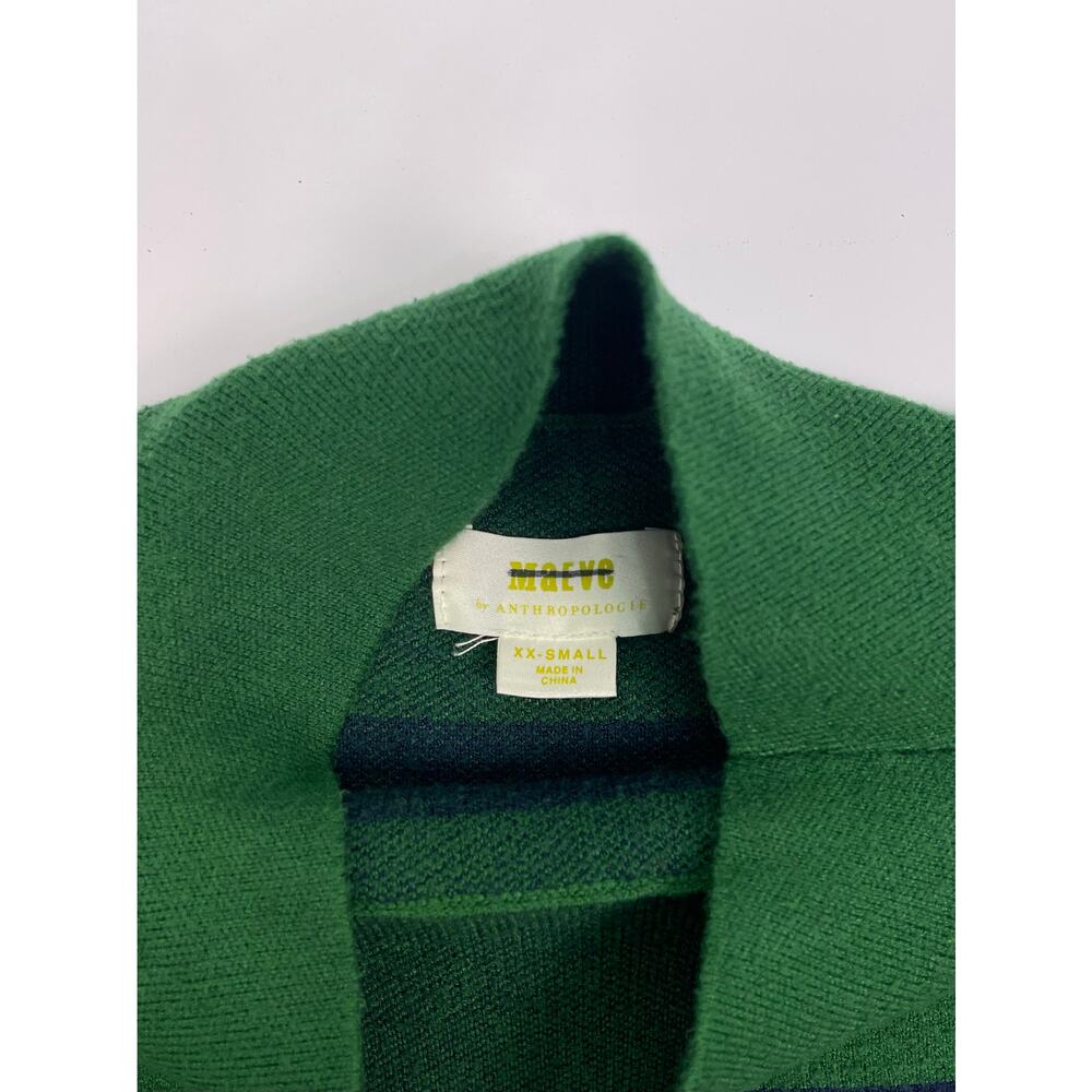 Maeve by Anthropologie Green Blue Striped Turtleneck Sweater Women’s XXS - Picture 5 of 9